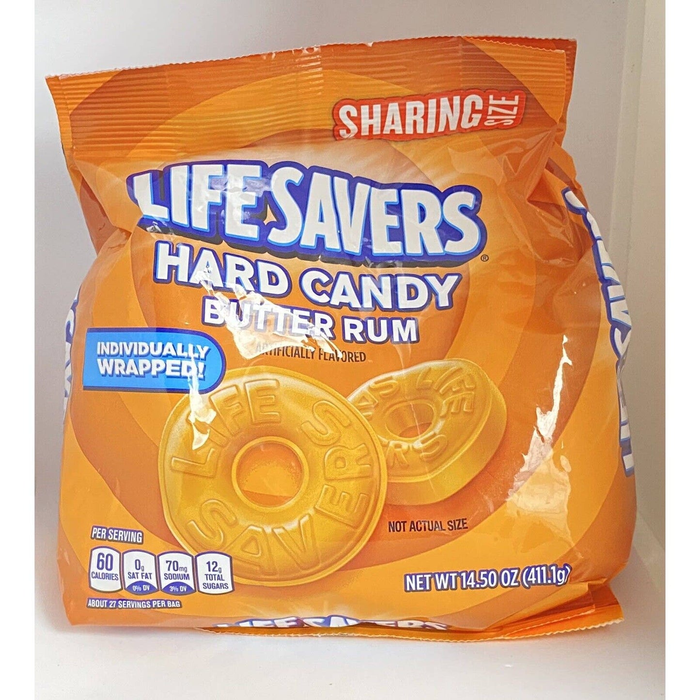 LifeSavers Hard Candy Butter Rum Sharing Size Individually Wrapped 14.5 oz Bag